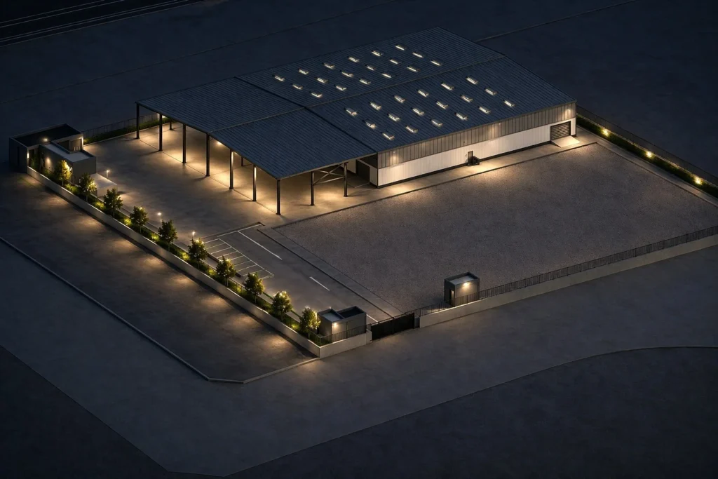 3D structural steel design for Al Fayha warehouse in Dubai by Moduline