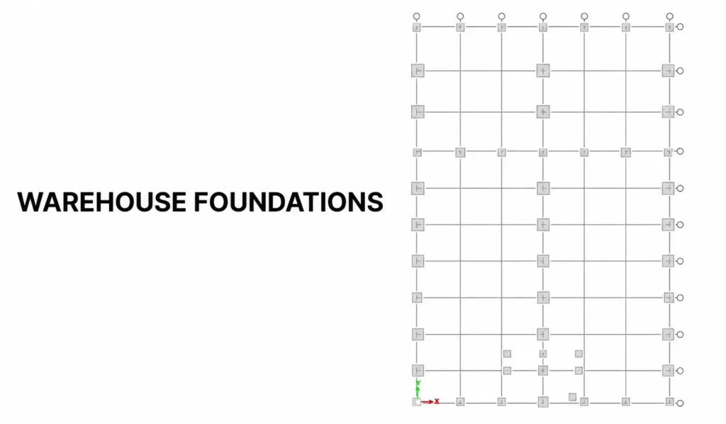 Reinforced concrete warehouse foundations design for Al Fayha industrial project by Moduline Engineering Consultancy