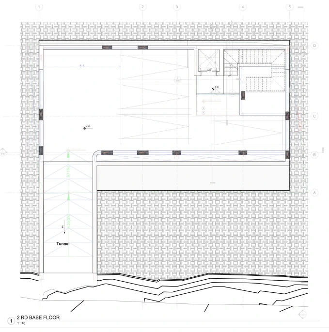 Side elevation of Lebanon residential villa — engineering consultancy Moduline UAE - Moduline Engineering Consultancy