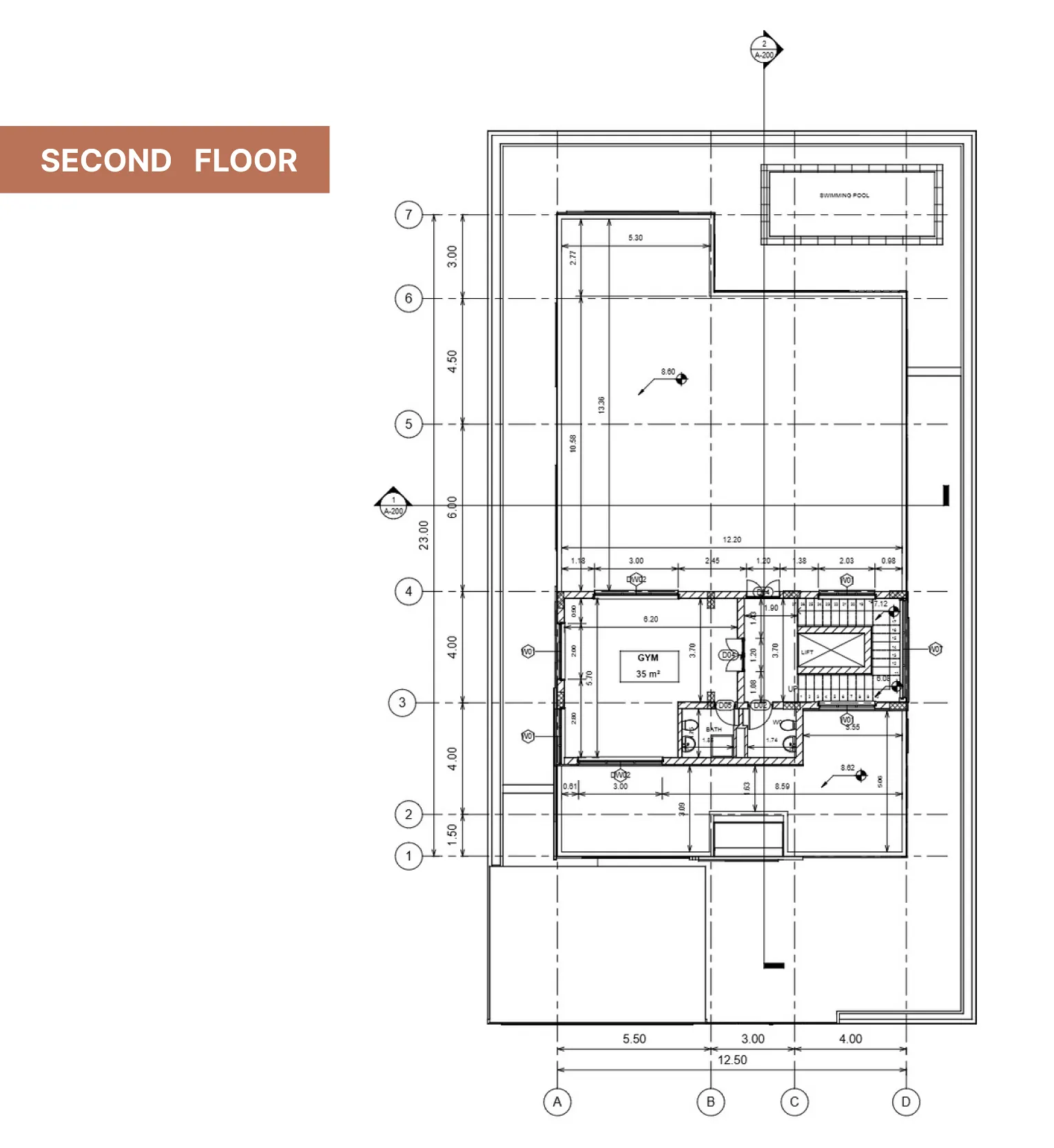 residential villa second floor plan - Moduline Engineering Consultancy