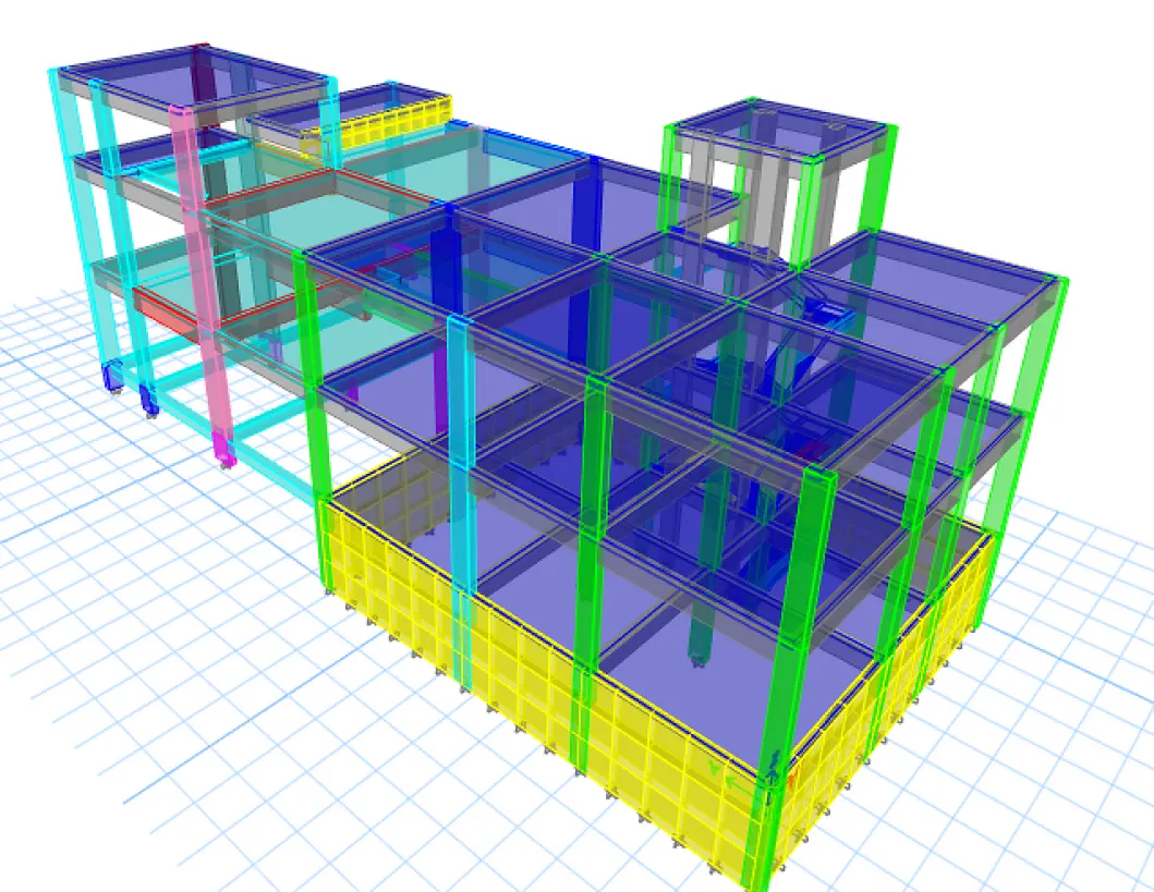 structural analysis 3d model rear view - Moduline Engineering Consultancy