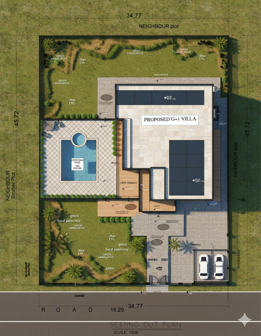 sustainable villa exterior design dubai - Moduline Engineering Consultancy